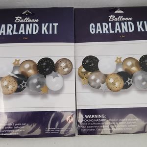 2pk Garland Kit Balloon Kit 15 Latex 6 Foil Cutouts 1 Roll Balloon mounting 8 Ft